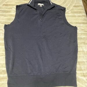 COPY - Peter Millar Golf Vest Mens Medium Blue 1/4 Zip Pullover Pima Cotton Cas…